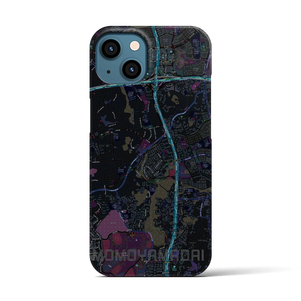 【桃山台(大阪府)】地図柄iPhoneケース(バックカバータイプ)