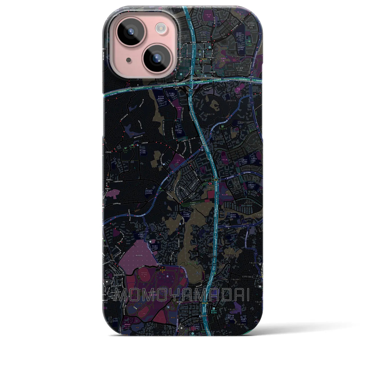 【桃山台(大阪府)】地図柄iPhoneケース(バックカバータイプ)