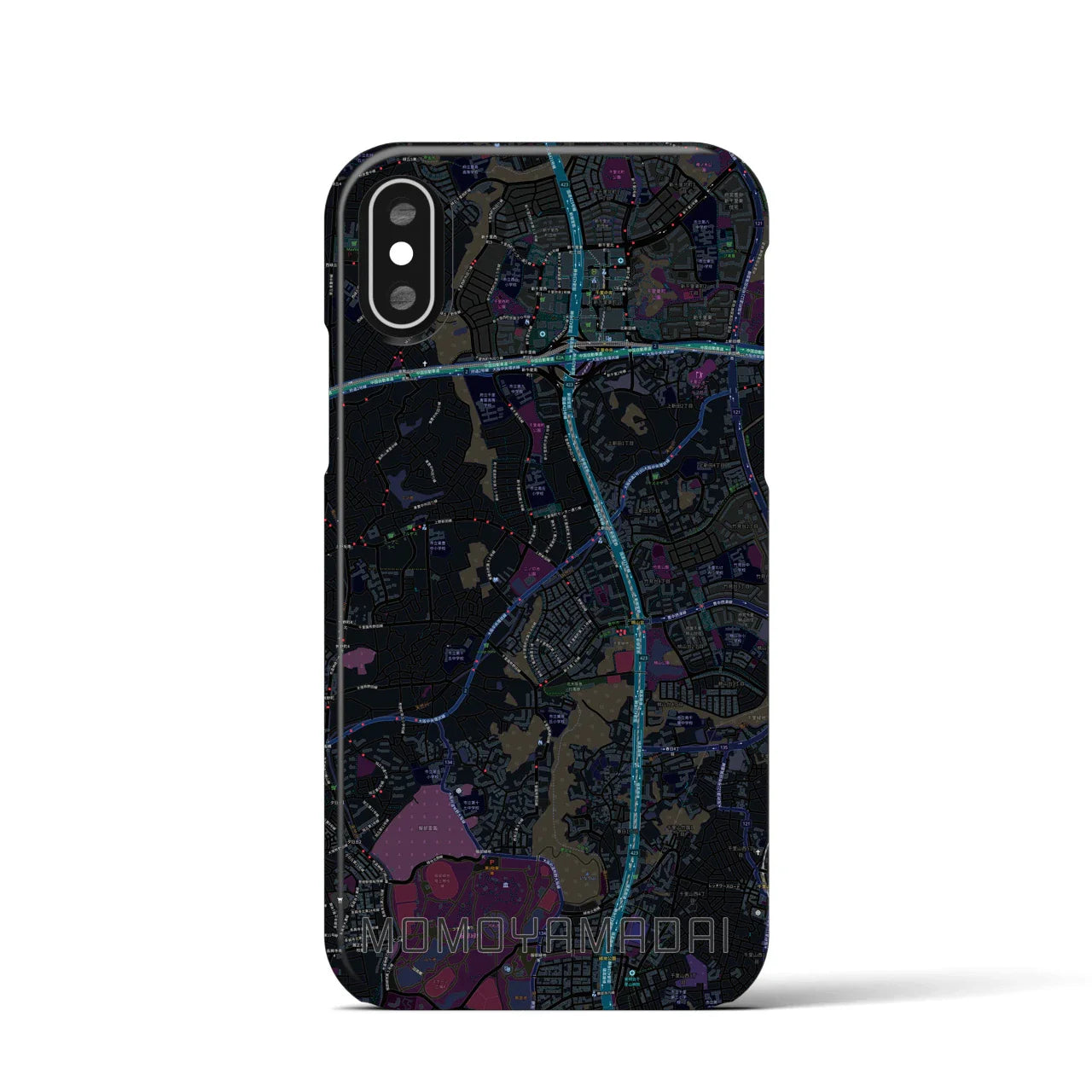 【桃山台(大阪府)】地図柄iPhoneケース(バックカバータイプ)