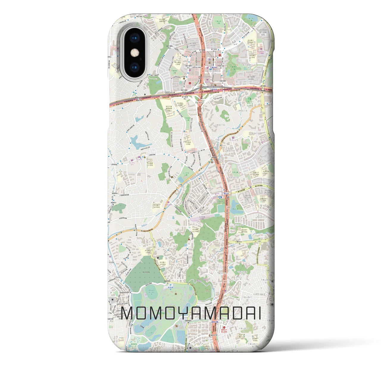 【桃山台(大阪府)】地図柄iPhoneケース(バックカバータイプ)