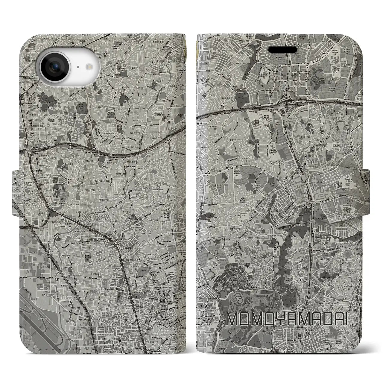 【桃山台(大阪府)】地図柄iPhoneケース(手帳タイプ)