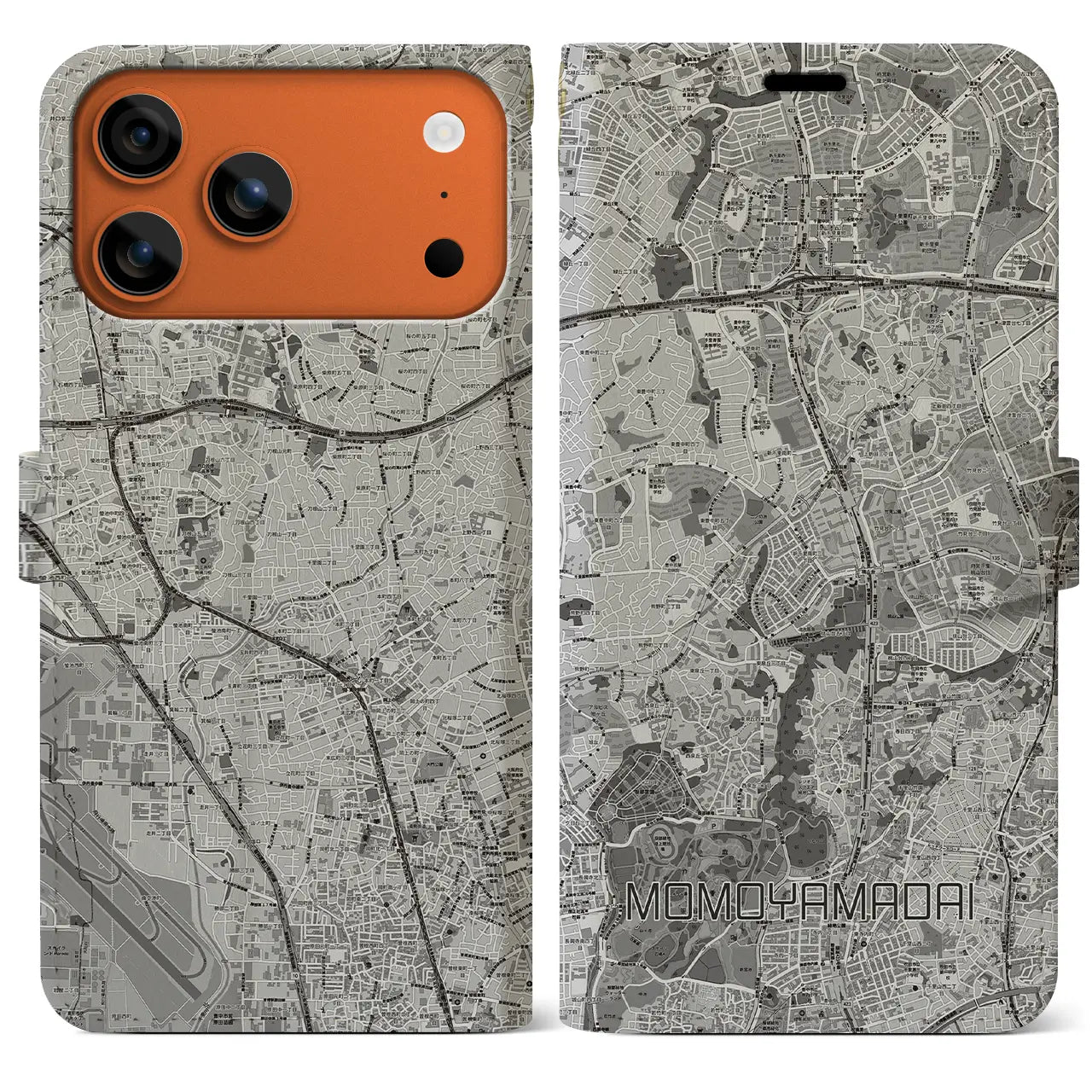 【桃山台(大阪府)】地図柄iPhoneケース(手帳タイプ)