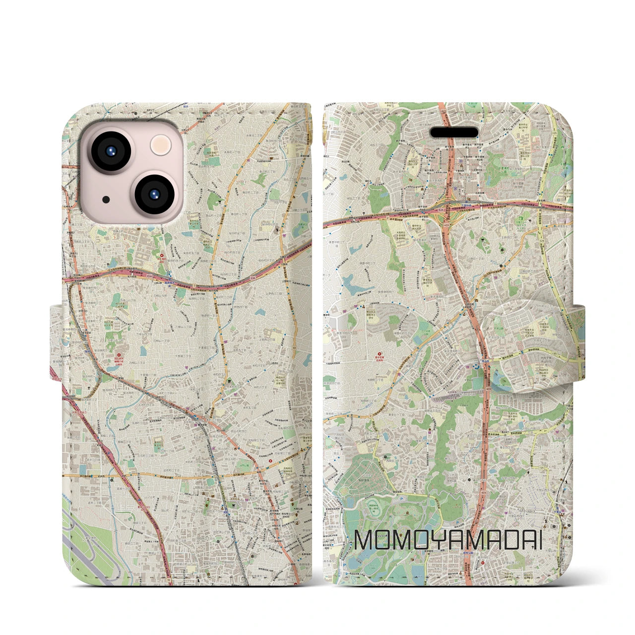 【桃山台(大阪府)】地図柄iPhoneケース(手帳タイプ)