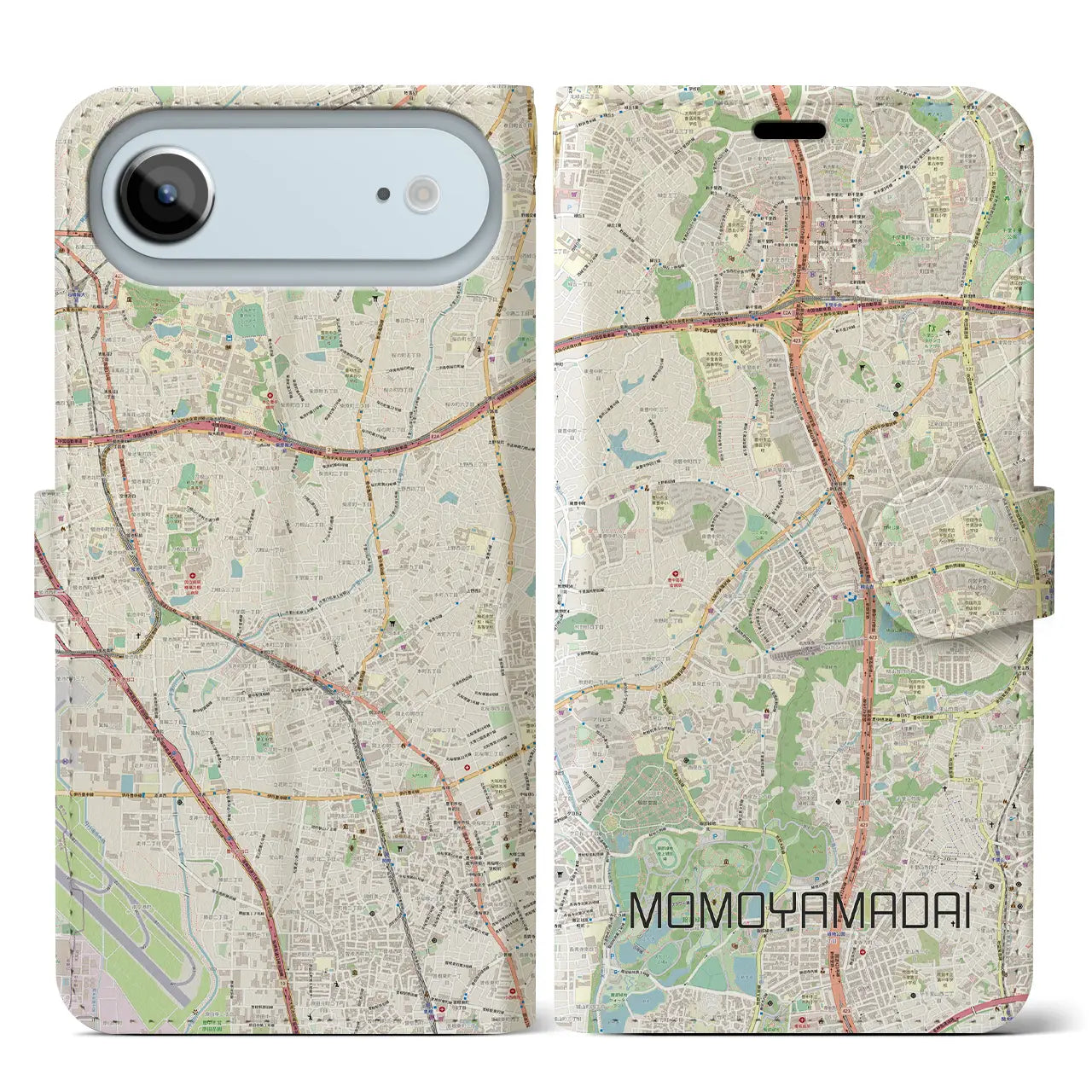 【桃山台(大阪府)】地図柄iPhoneケース(手帳タイプ)