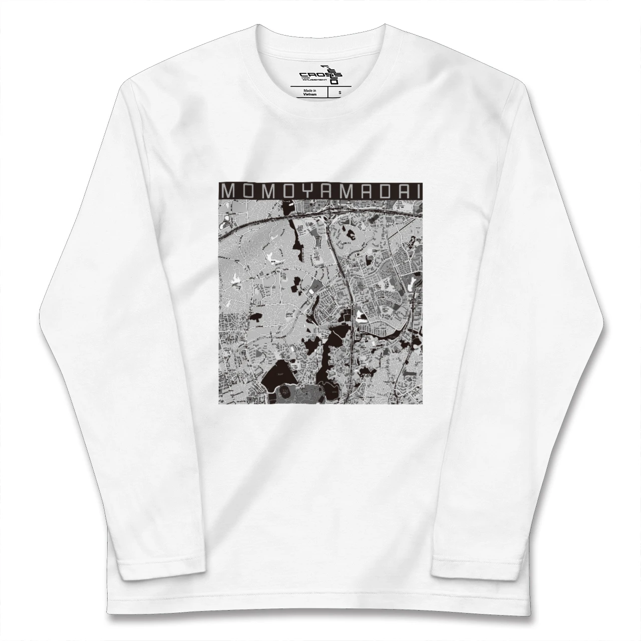 【桃山台(大阪府)】地図柄ロングスリーブTシャツ