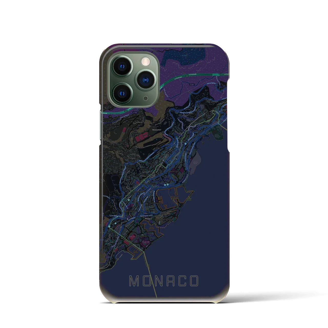 【モナコ】地図柄iPhoneケース(バックカバータイプ)