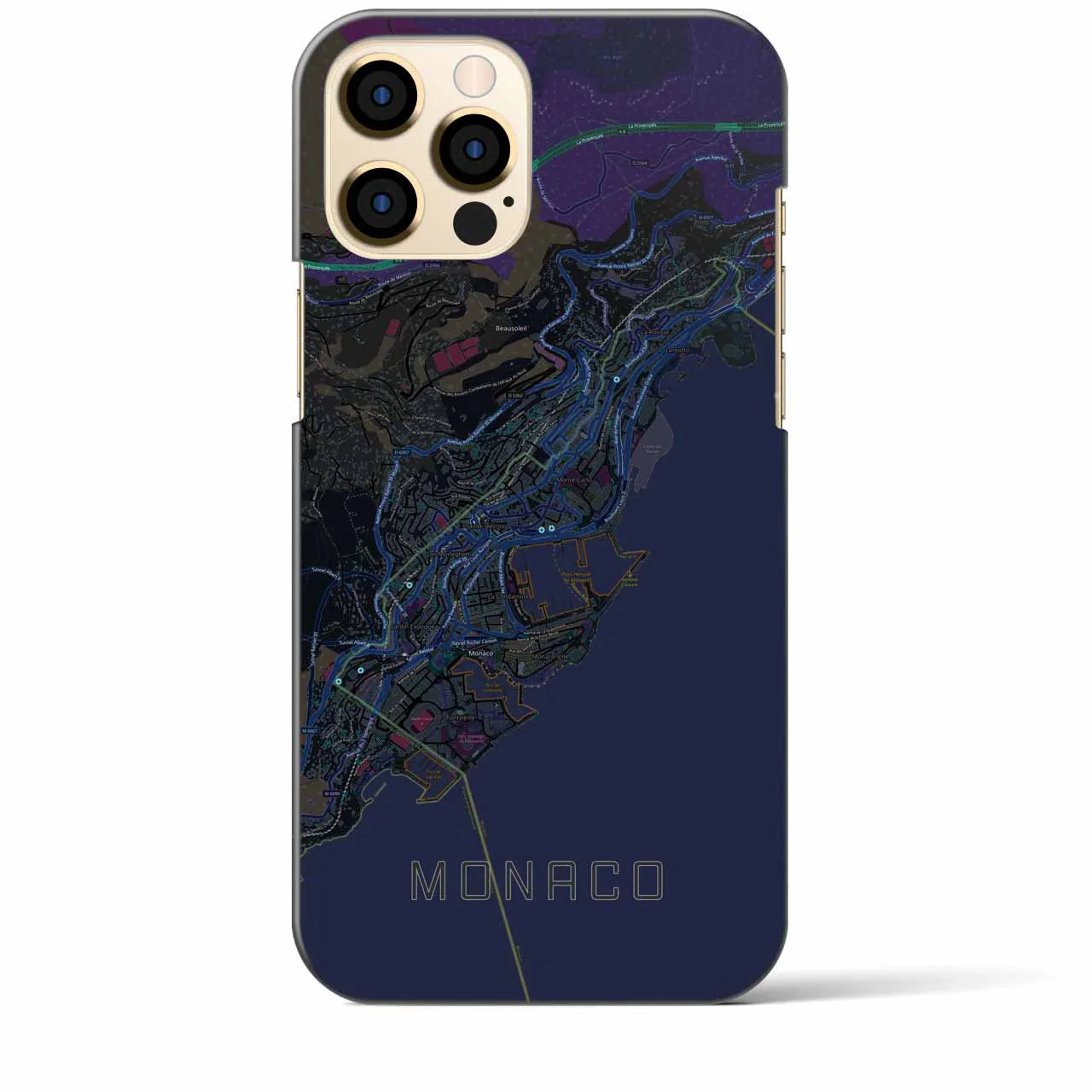 【モナコ】地図柄iPhoneケース(バックカバータイプ)