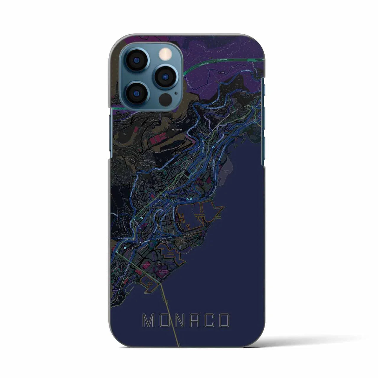 【モナコ】地図柄iPhoneケース(バックカバータイプ)