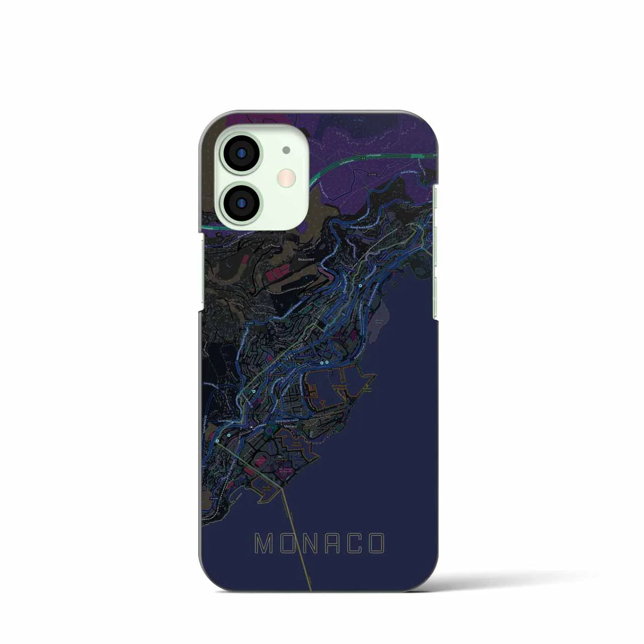 【モナコ】地図柄iPhoneケース(バックカバータイプ)