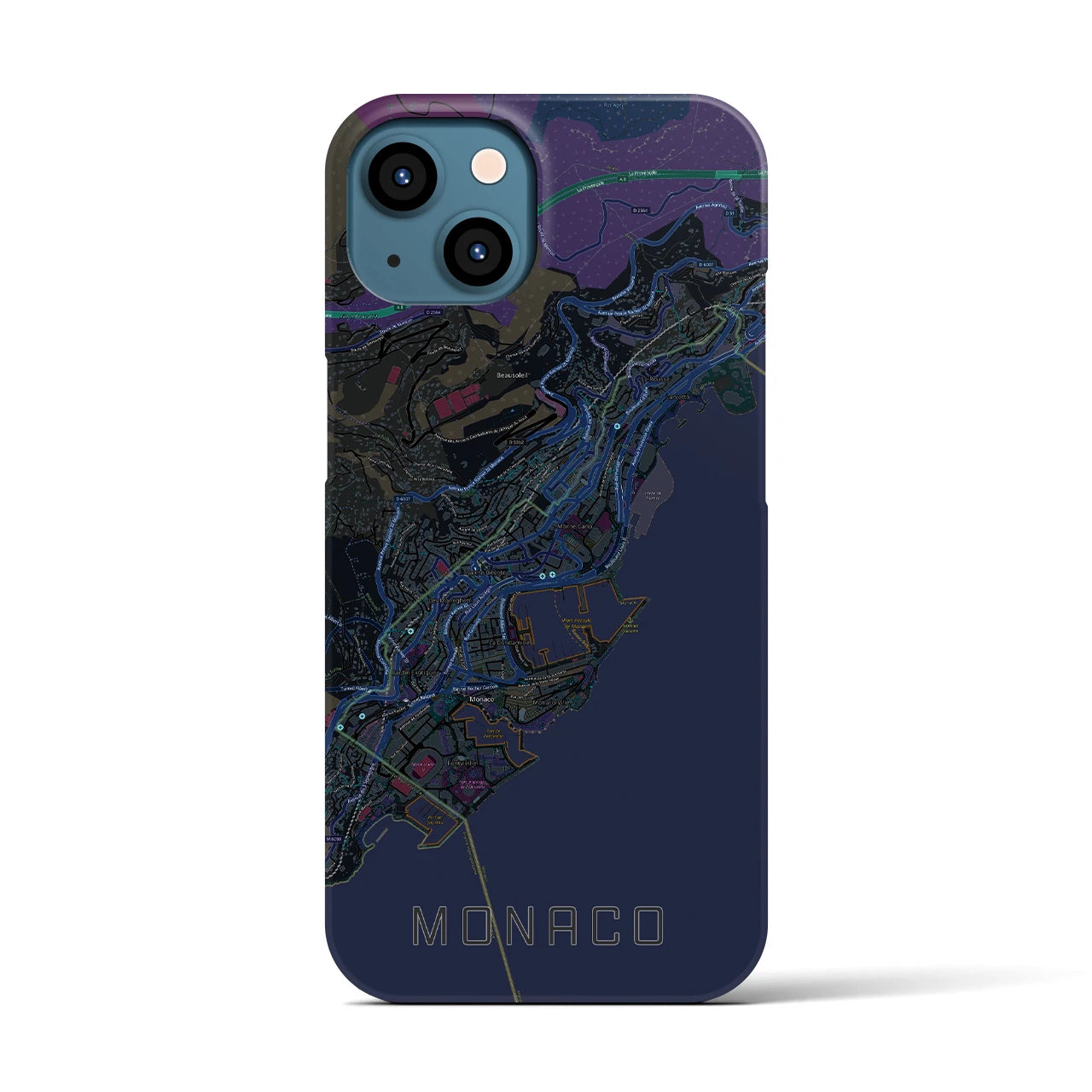【モナコ】地図柄iPhoneケース(バックカバータイプ)