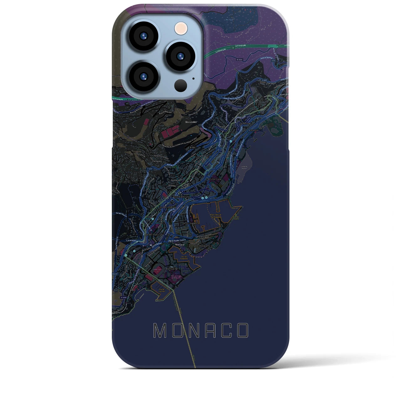 【モナコ】地図柄iPhoneケース(バックカバータイプ)