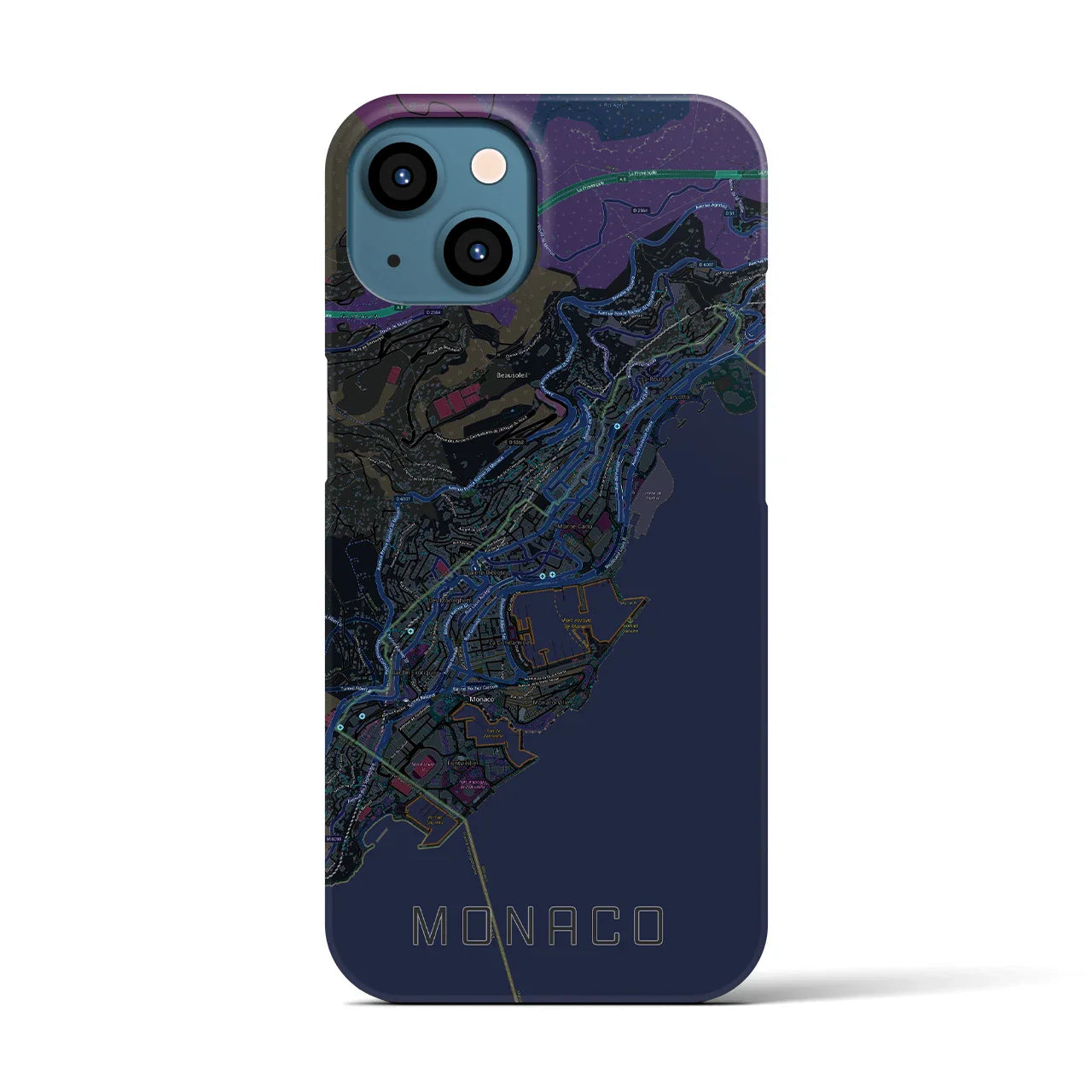 【モナコ】地図柄iPhoneケース(バックカバータイプ)