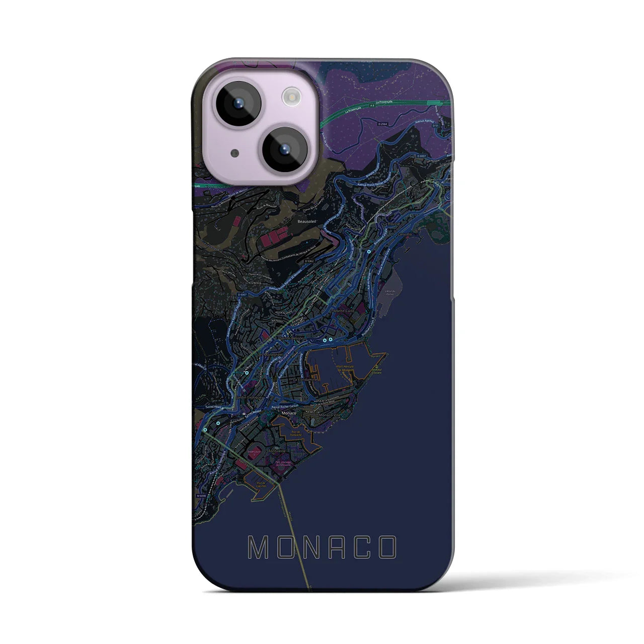 【モナコ】地図柄iPhoneケース(バックカバータイプ)