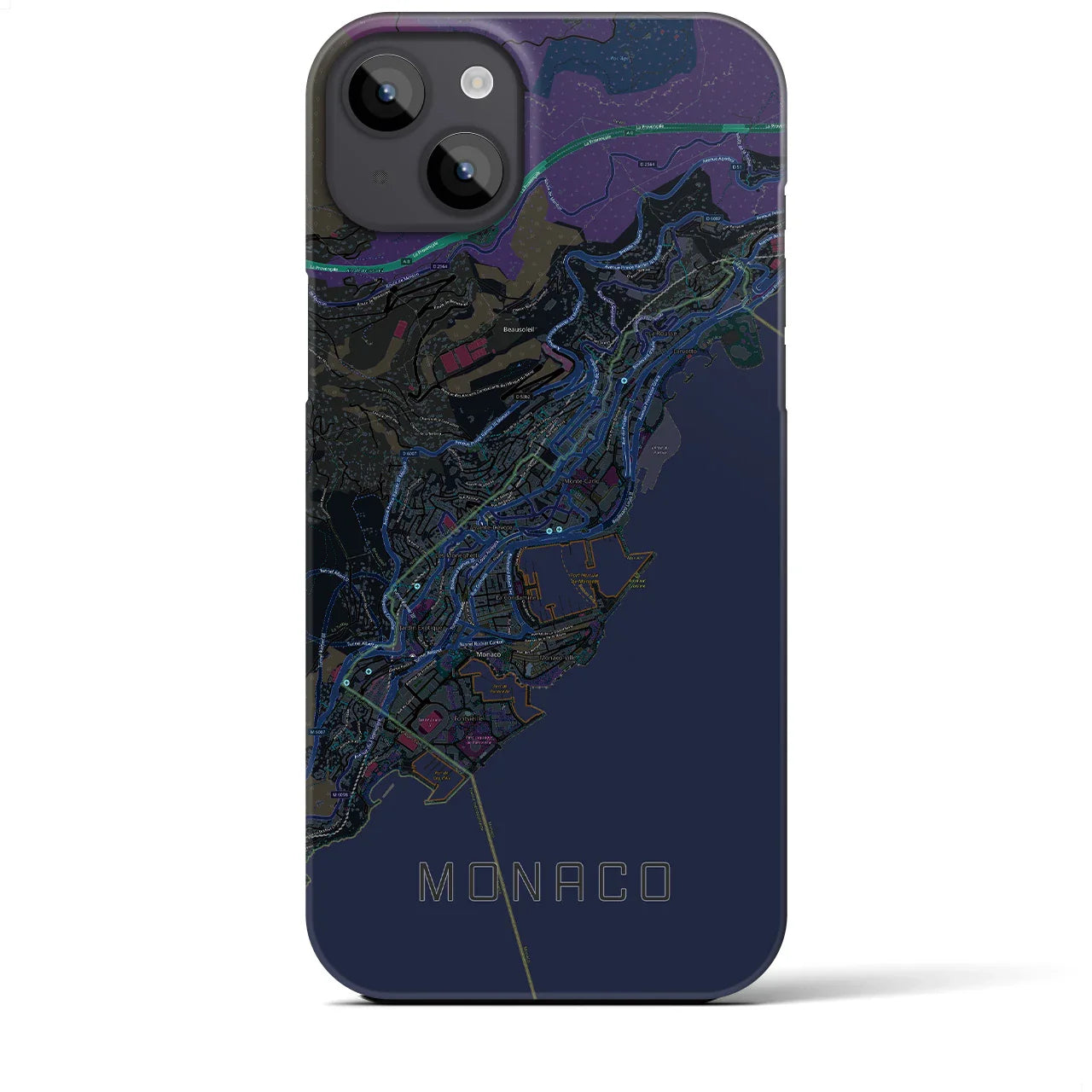 【モナコ】地図柄iPhoneケース(バックカバータイプ)