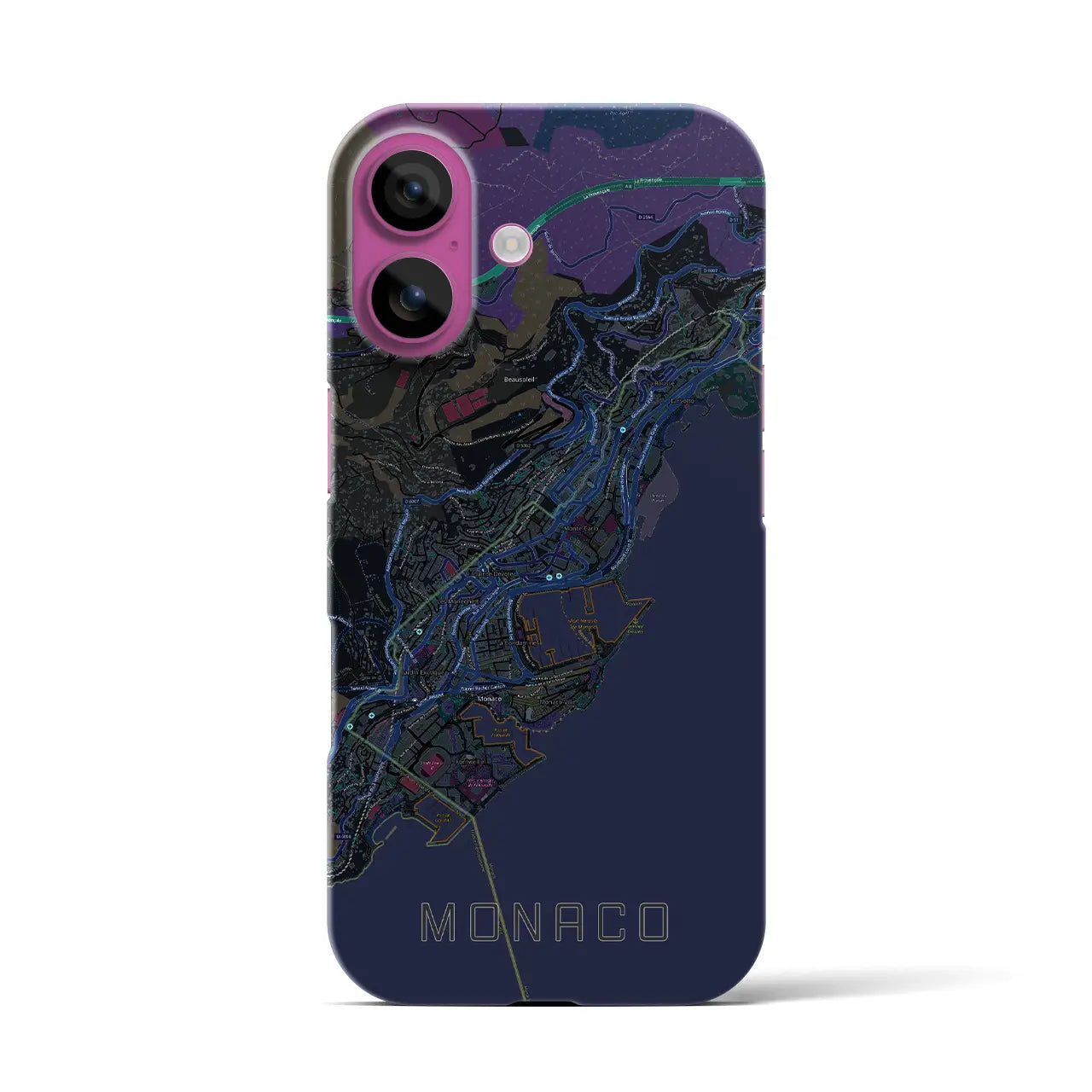 【モナコ】地図柄iPhoneケース(バックカバータイプ)