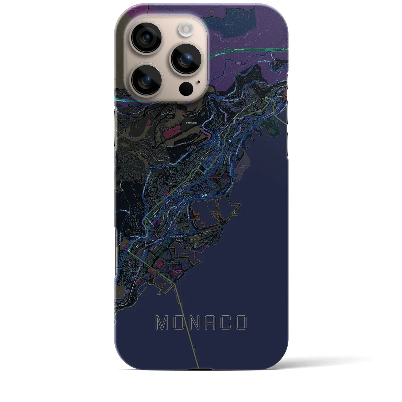 【モナコ】地図柄iPhoneケース(バックカバータイプ)