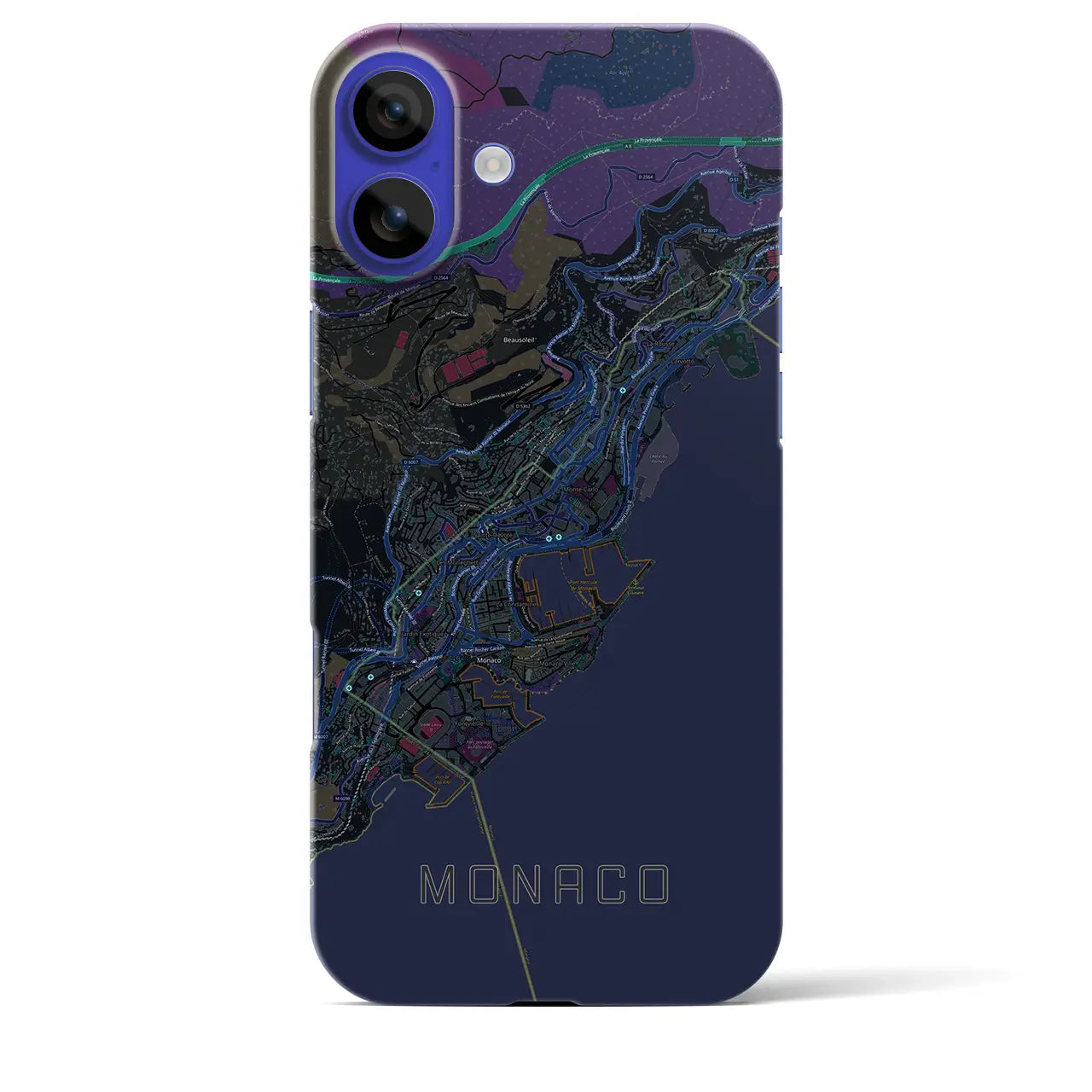 【モナコ】地図柄iPhoneケース(バックカバータイプ)