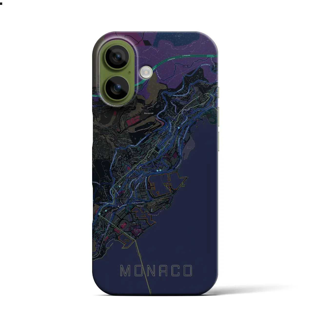 【モナコ】地図柄iPhoneケース(バックカバータイプ)