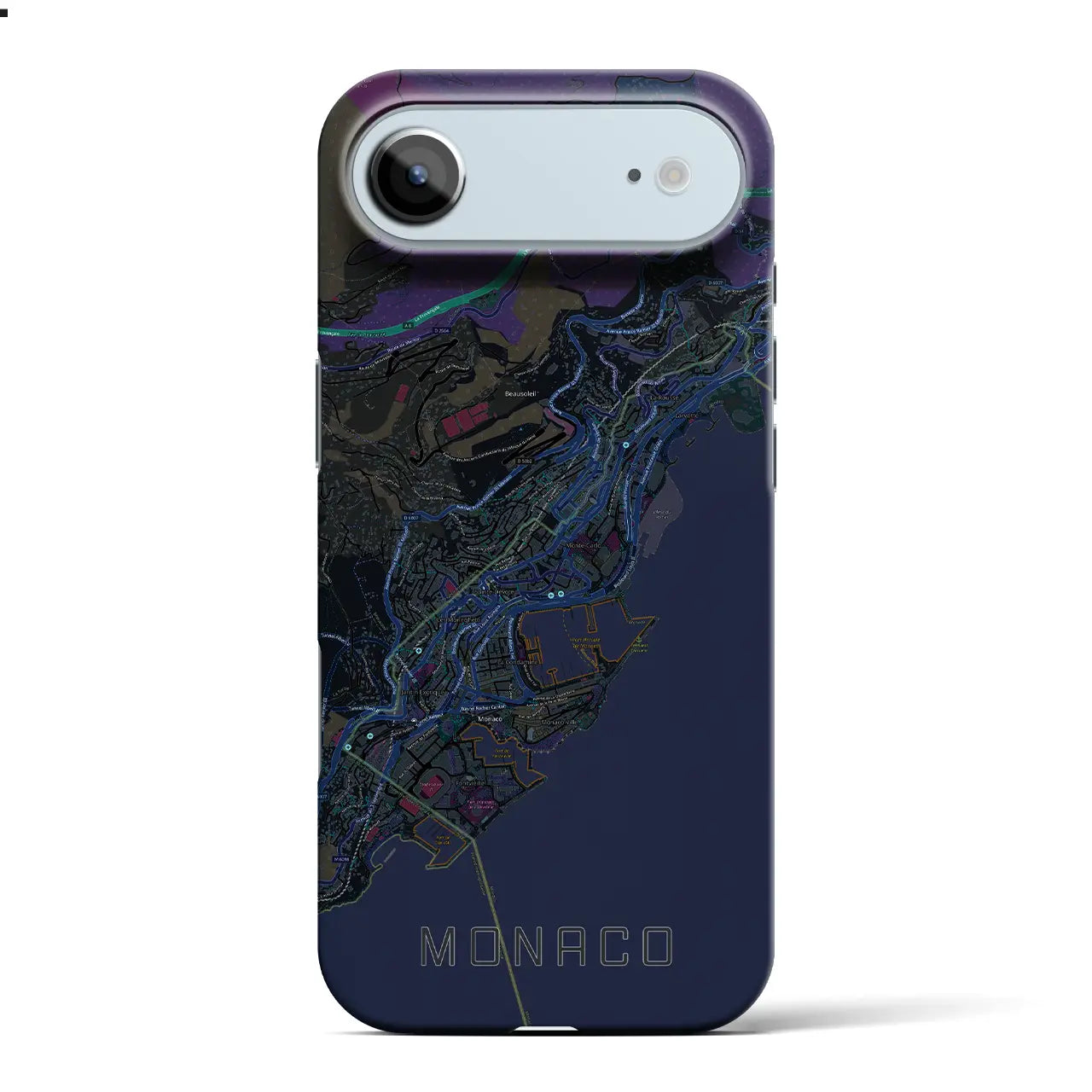 【モナコ】地図柄iPhoneケース(バックカバータイプ)