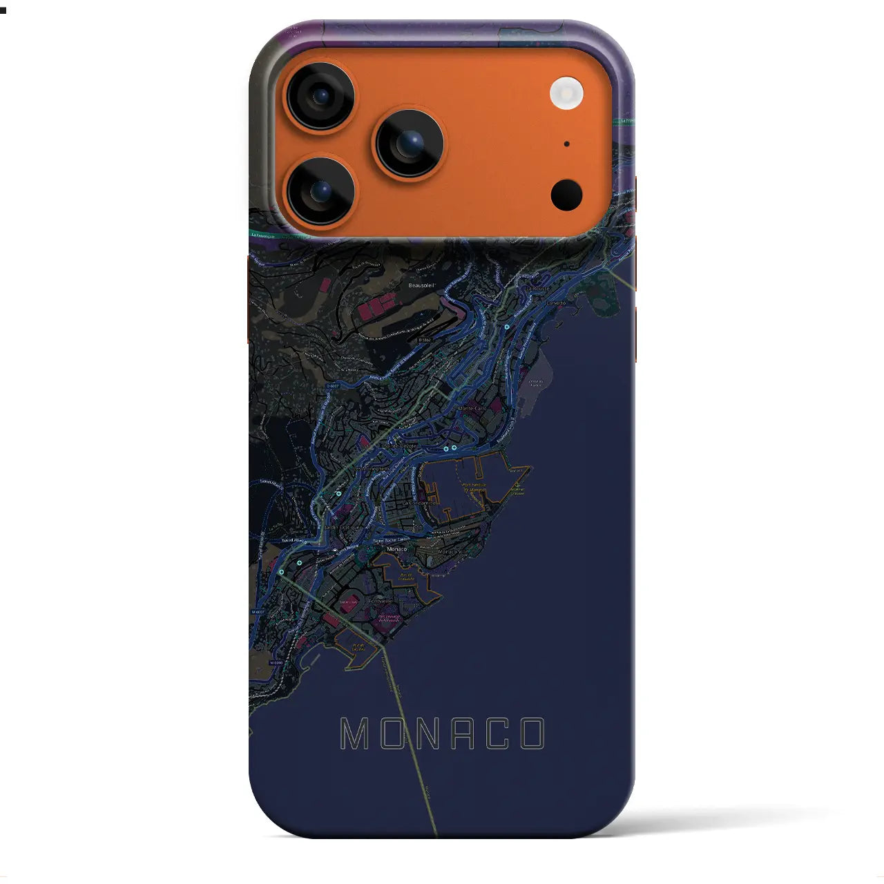 【モナコ】地図柄iPhoneケース(バックカバータイプ)