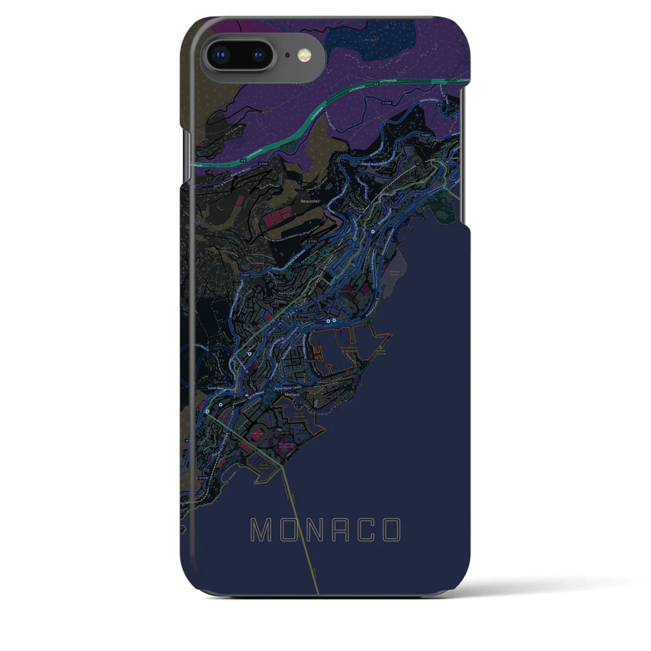 【モナコ】地図柄iPhoneケース(バックカバータイプ)