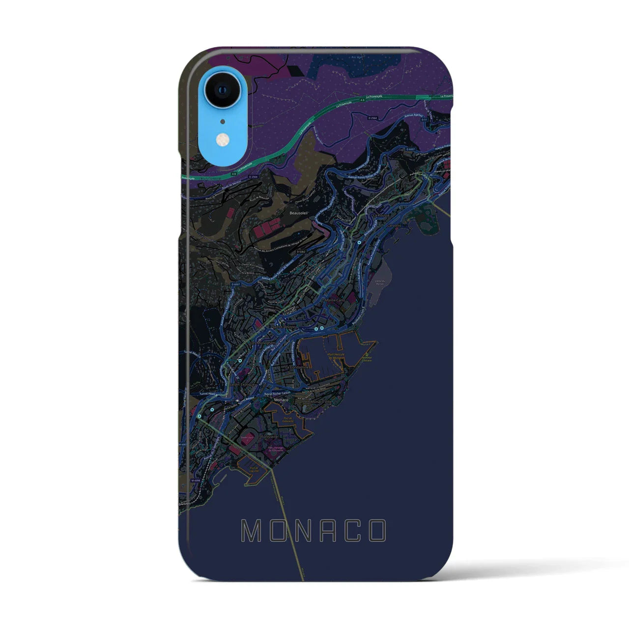 【モナコ】地図柄iPhoneケース(バックカバータイプ)