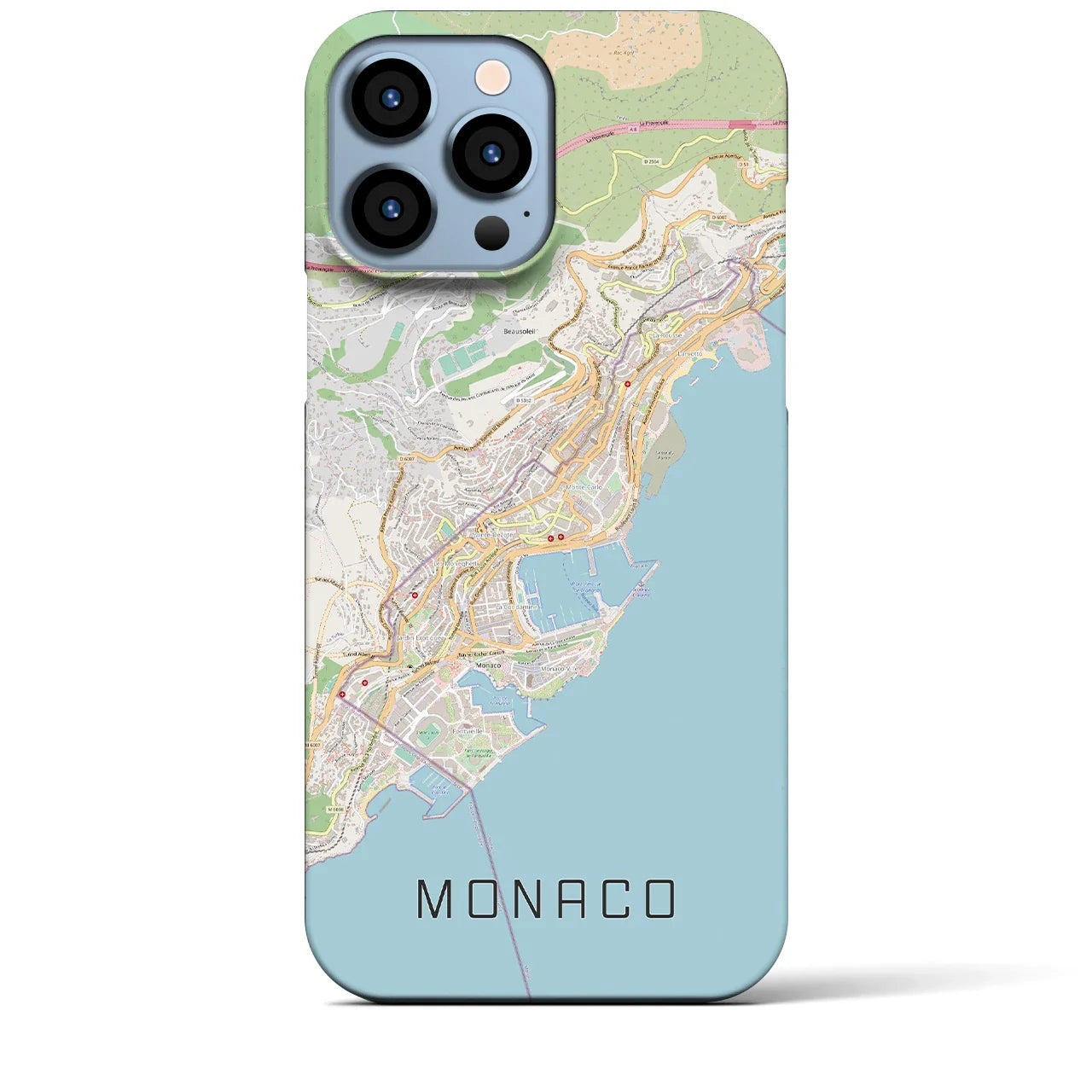 【モナコ】地図柄iPhoneケース(バックカバータイプ)