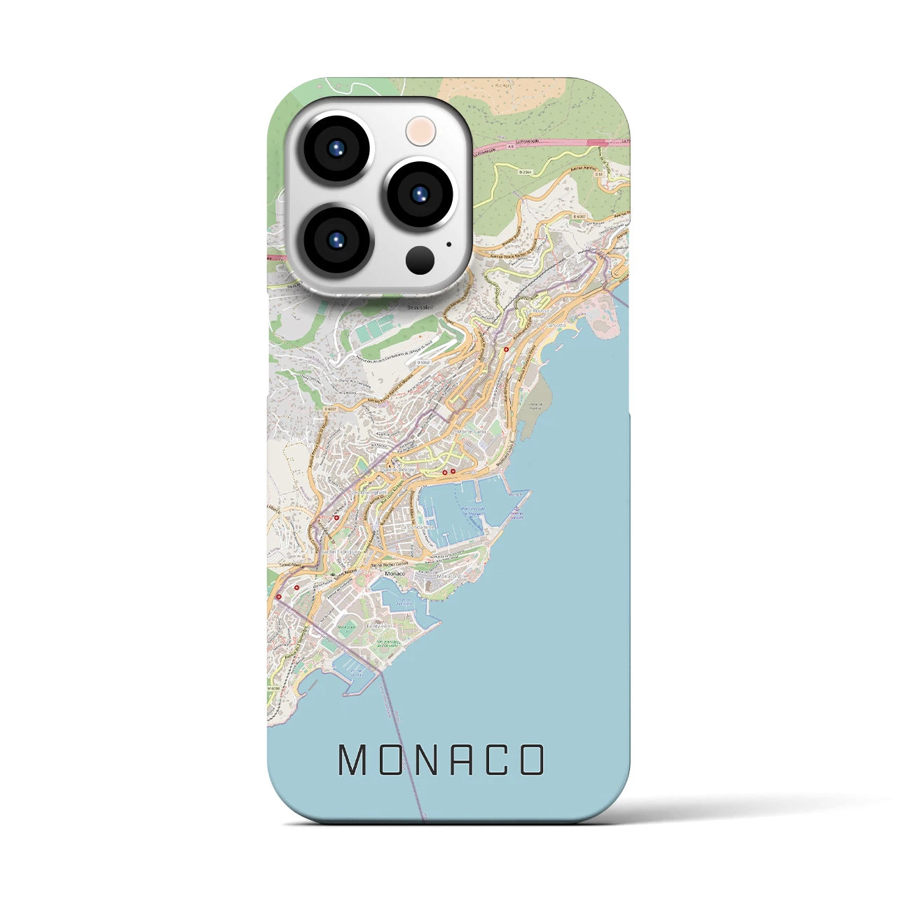 【モナコ】地図柄iPhoneケース(バックカバータイプ)