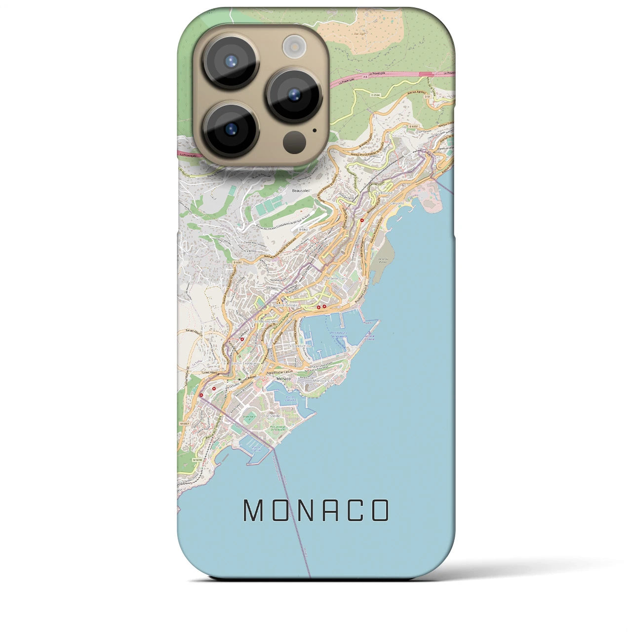 【モナコ】地図柄iPhoneケース(バックカバータイプ)