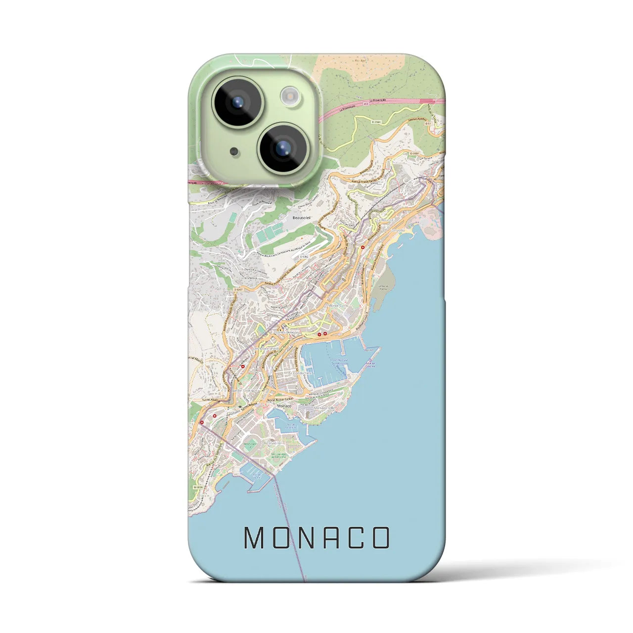 【モナコ】地図柄iPhoneケース(バックカバータイプ)