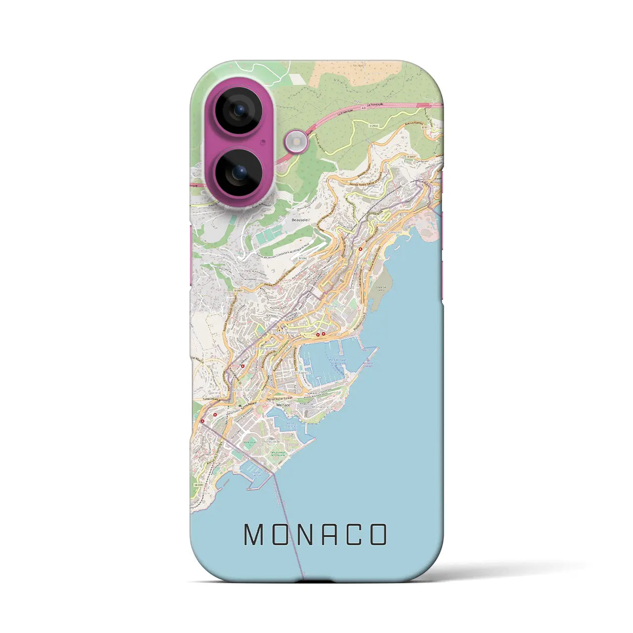 【モナコ】地図柄iPhoneケース(バックカバータイプ)