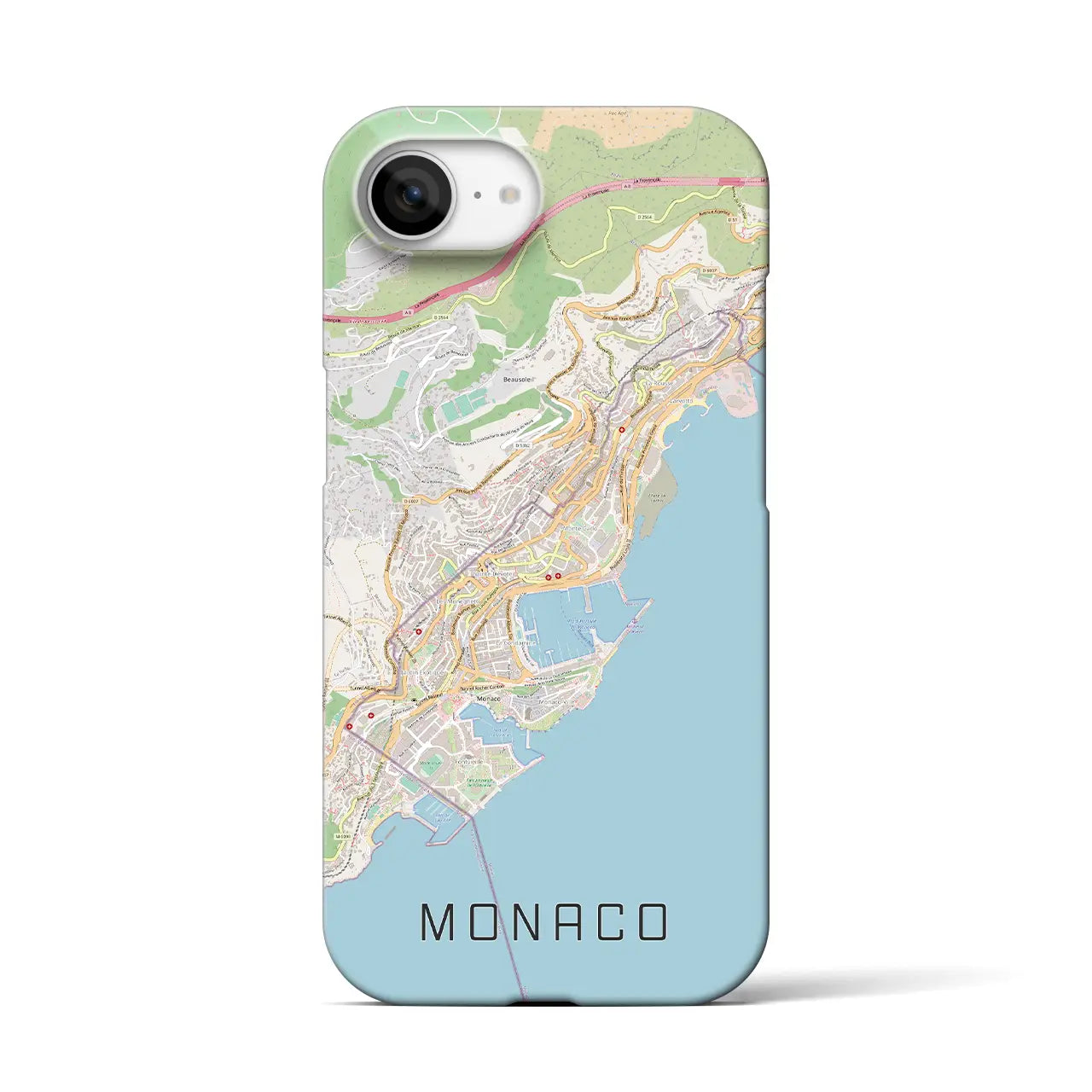 【モナコ】地図柄iPhoneケース(バックカバータイプ)