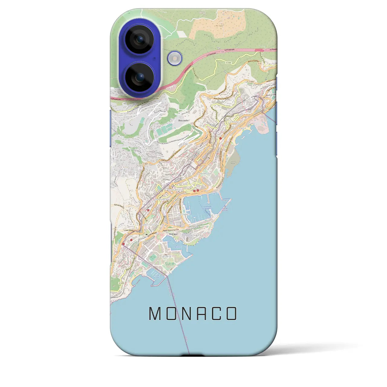 【モナコ】地図柄iPhoneケース(バックカバータイプ)ナチュラル・iPhone 16 Pro Max 用
