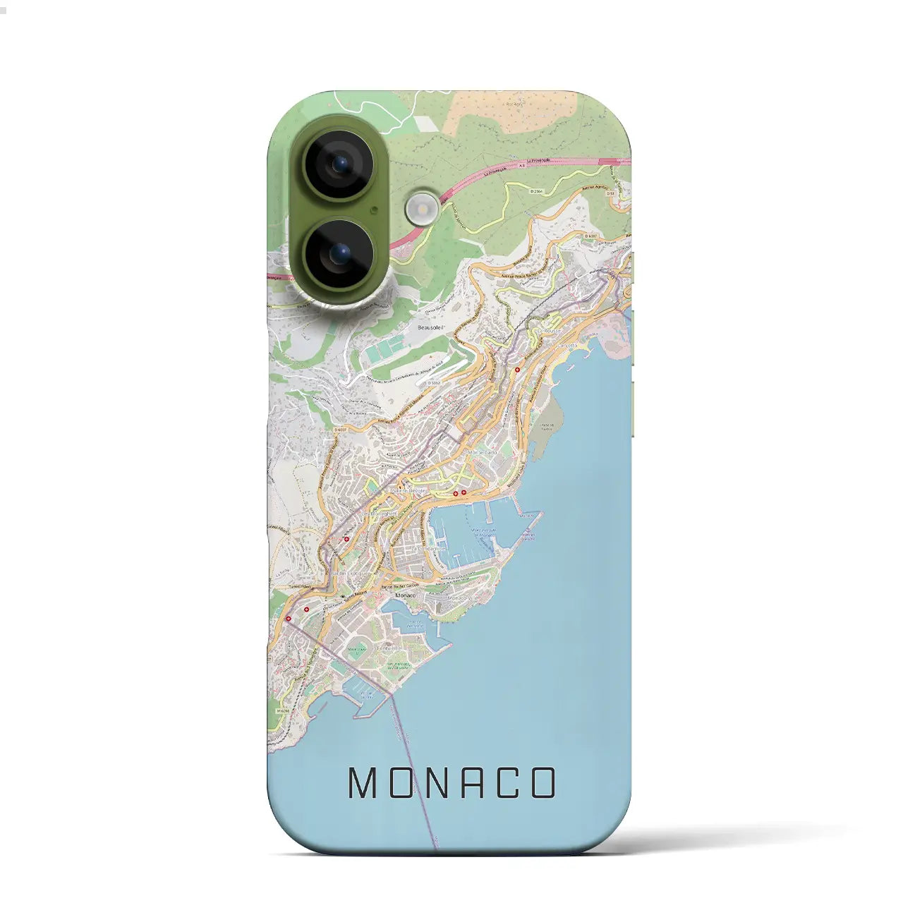 【モナコ】地図柄iPhoneケース(バックカバータイプ)