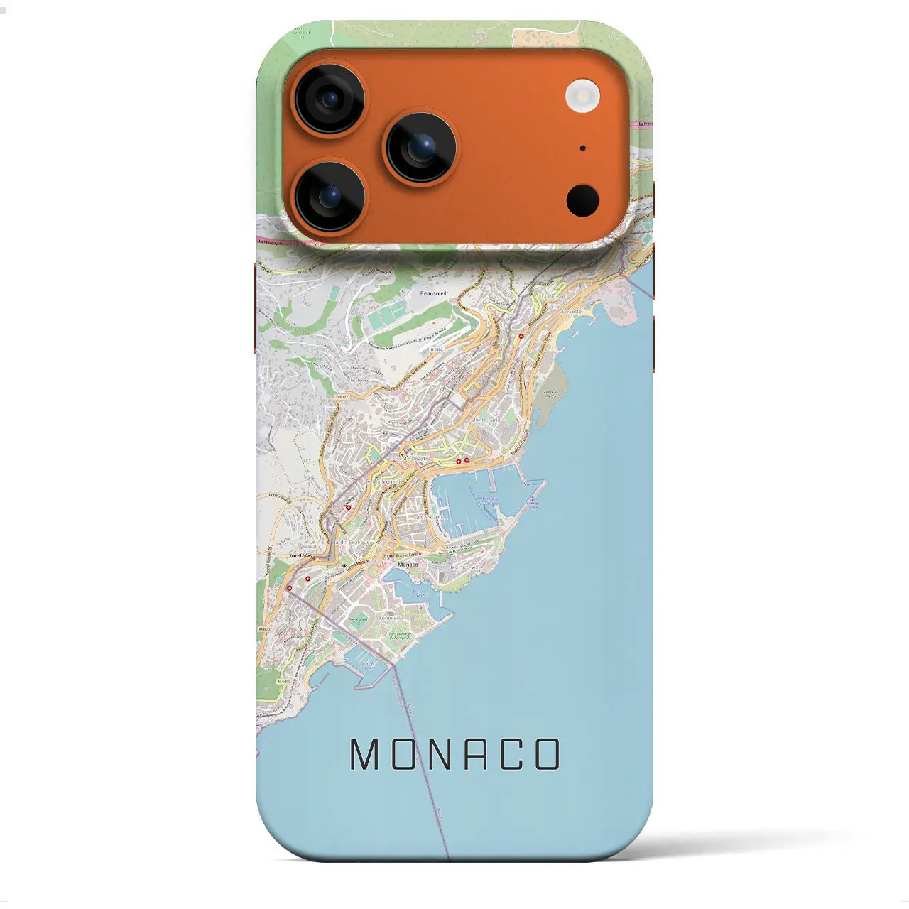 【モナコ】地図柄iPhoneケース(バックカバータイプ)ナチュラル・iPhone 17 Pro Max 用