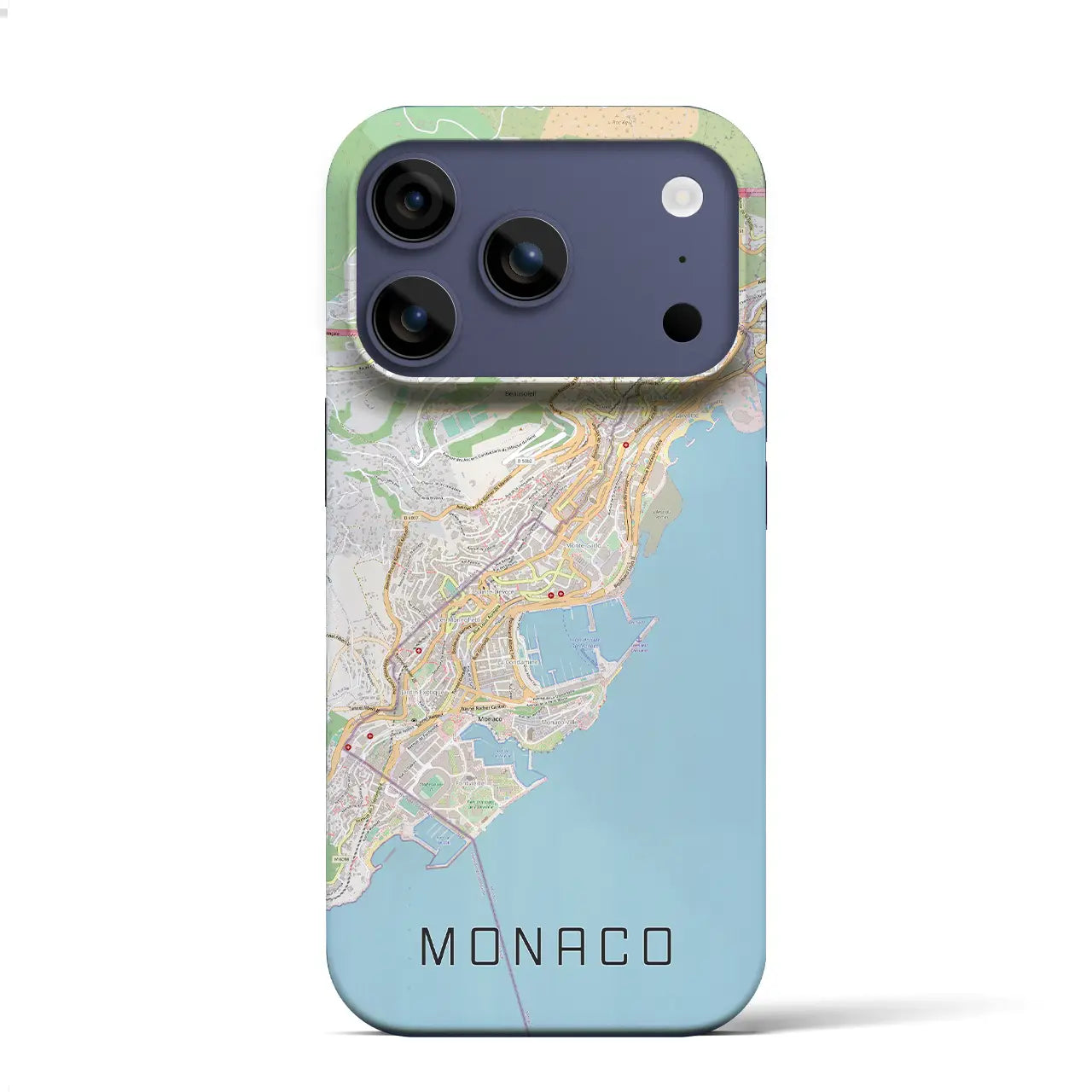 【モナコ】地図柄iPhoneケース(バックカバータイプ)