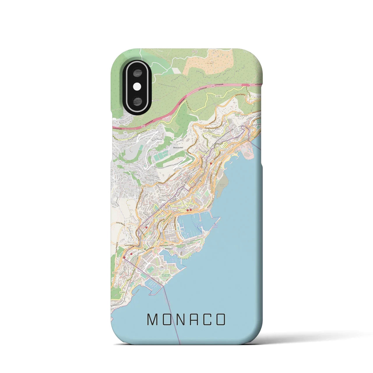 【モナコ】地図柄iPhoneケース(バックカバータイプ)