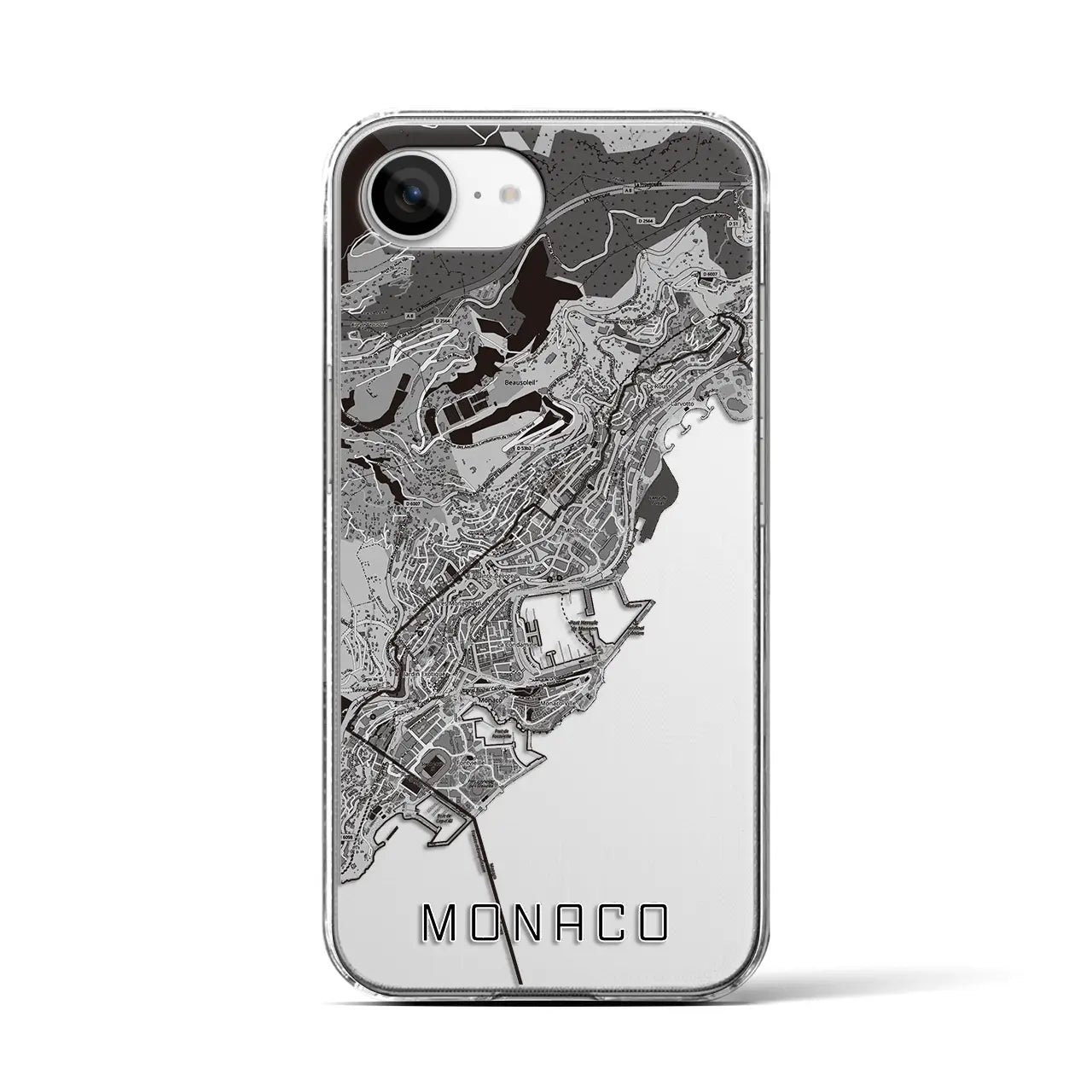 【モナコ】地図柄iPhoneケース(クリアタイプ)