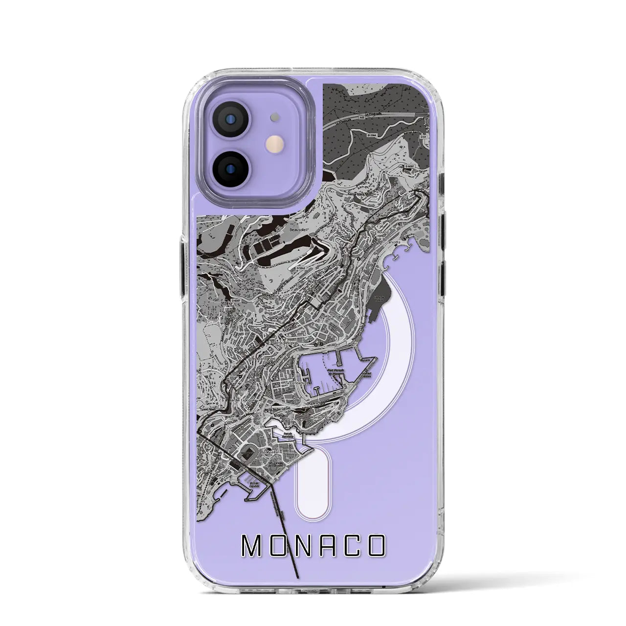 【モナコ】地図柄iPhoneケース(MagSafeタイプ)