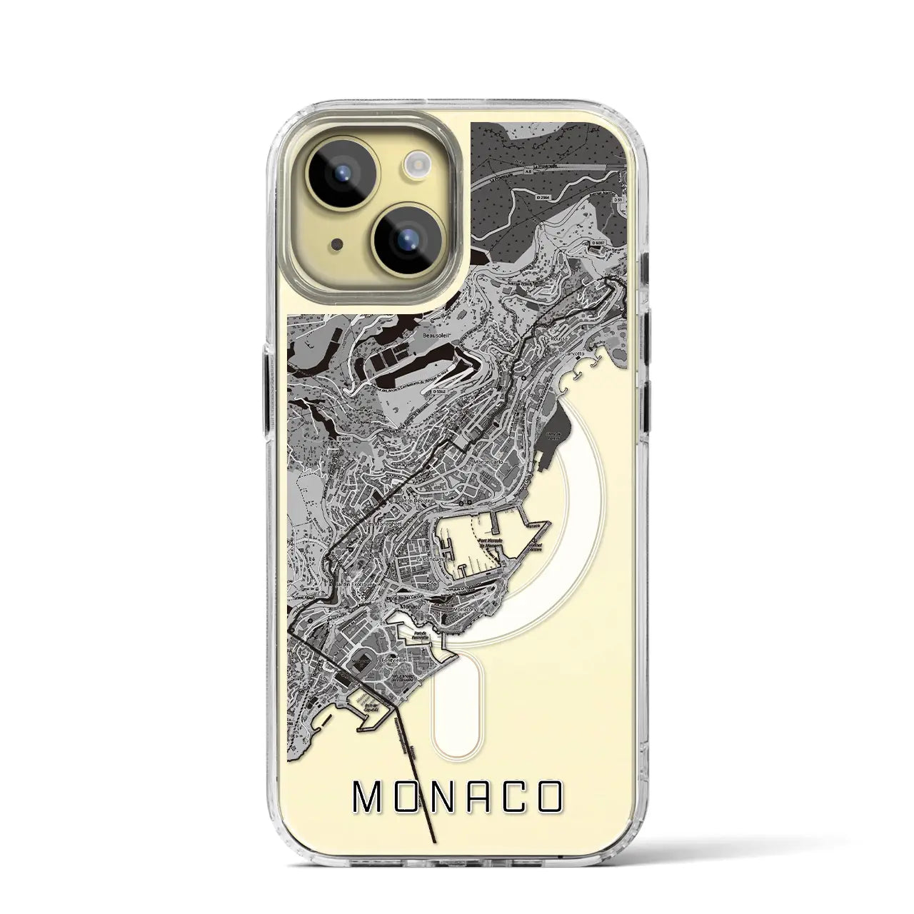 【モナコ】地図柄iPhoneケース(MagSafeタイプ)