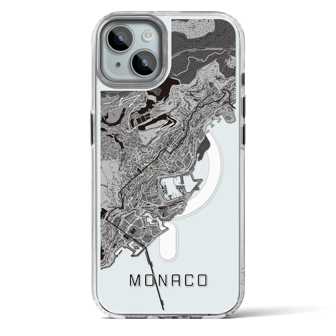 【モナコ】地図柄iPhoneケース(MagSafeタイプ)
