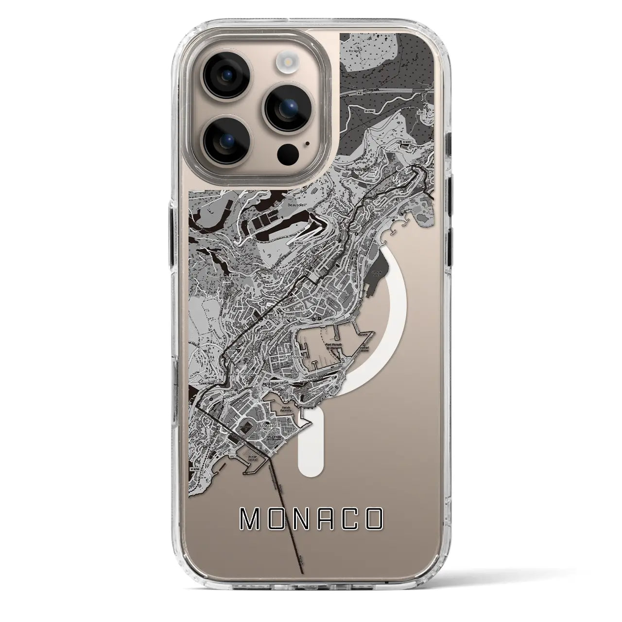 【モナコ】地図柄iPhoneケース(MagSafeタイプ)