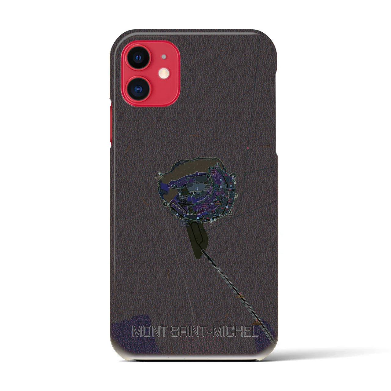 【モン・サン=ミシェル(フランス)】地図柄iPhoneケース(バックカバータイプ)