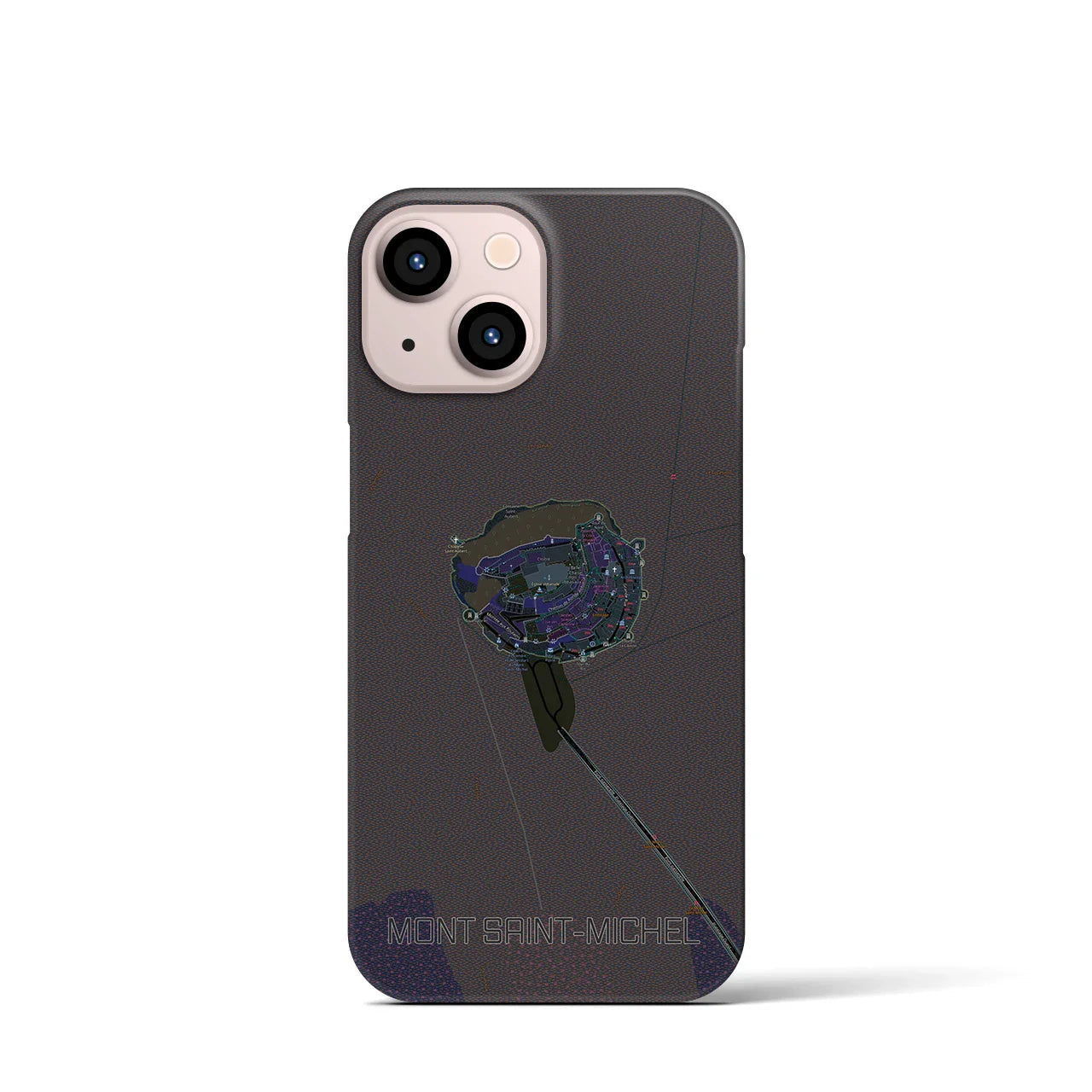 【モン・サン=ミシェル(フランス)】地図柄iPhoneケース(バックカバータイプ)