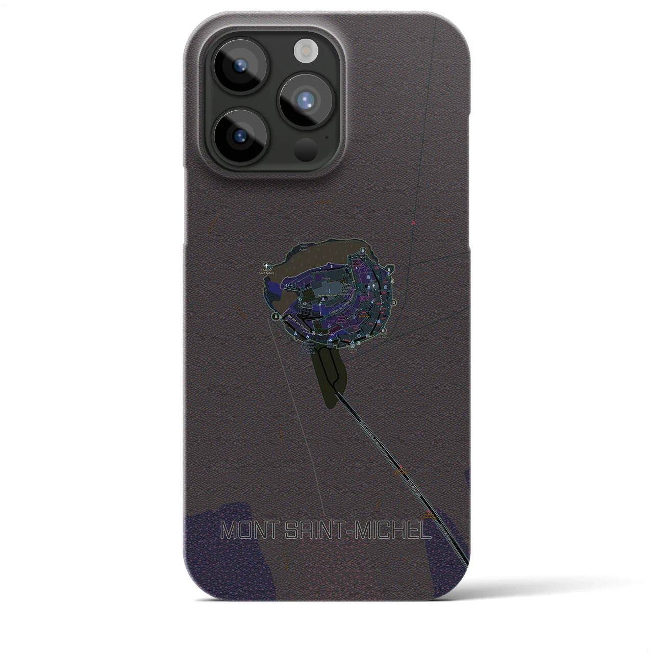 【モン・サン=ミシェル(フランス)】地図柄iPhoneケース(バックカバータイプ)