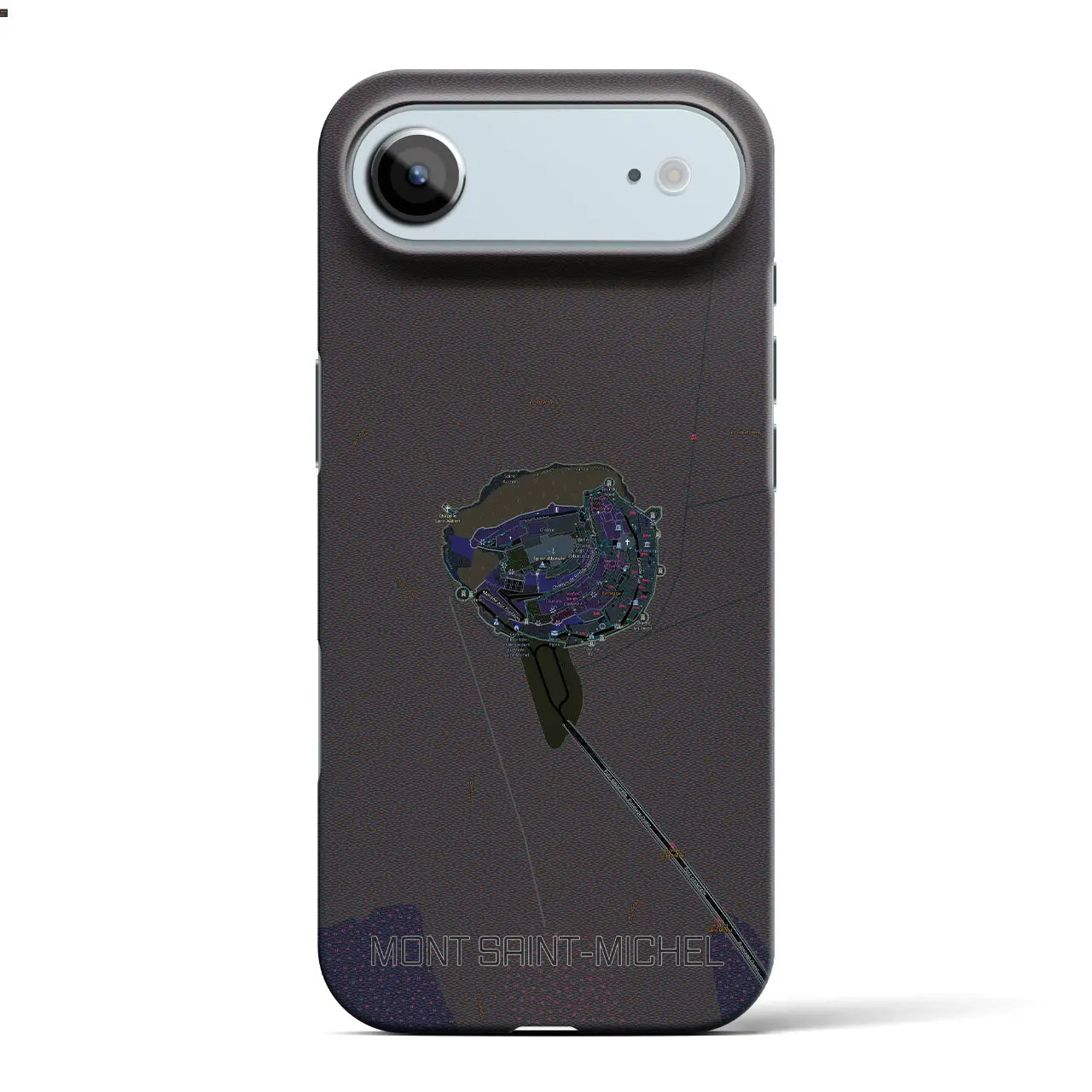 【モン・サン=ミシェル(フランス)】地図柄iPhoneケース(バックカバータイプ)