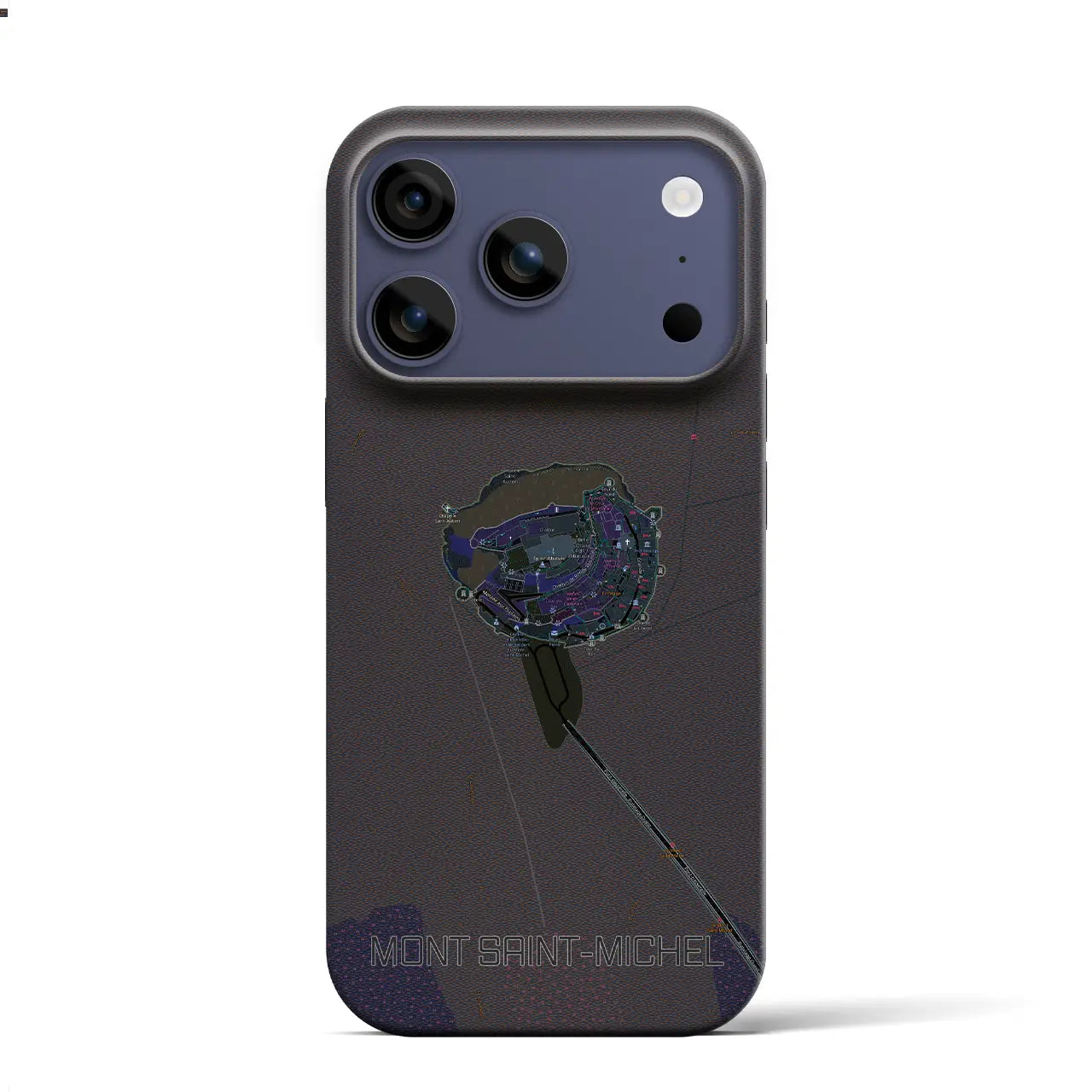 【モン・サン=ミシェル(フランス)】地図柄iPhoneケース(バックカバータイプ)