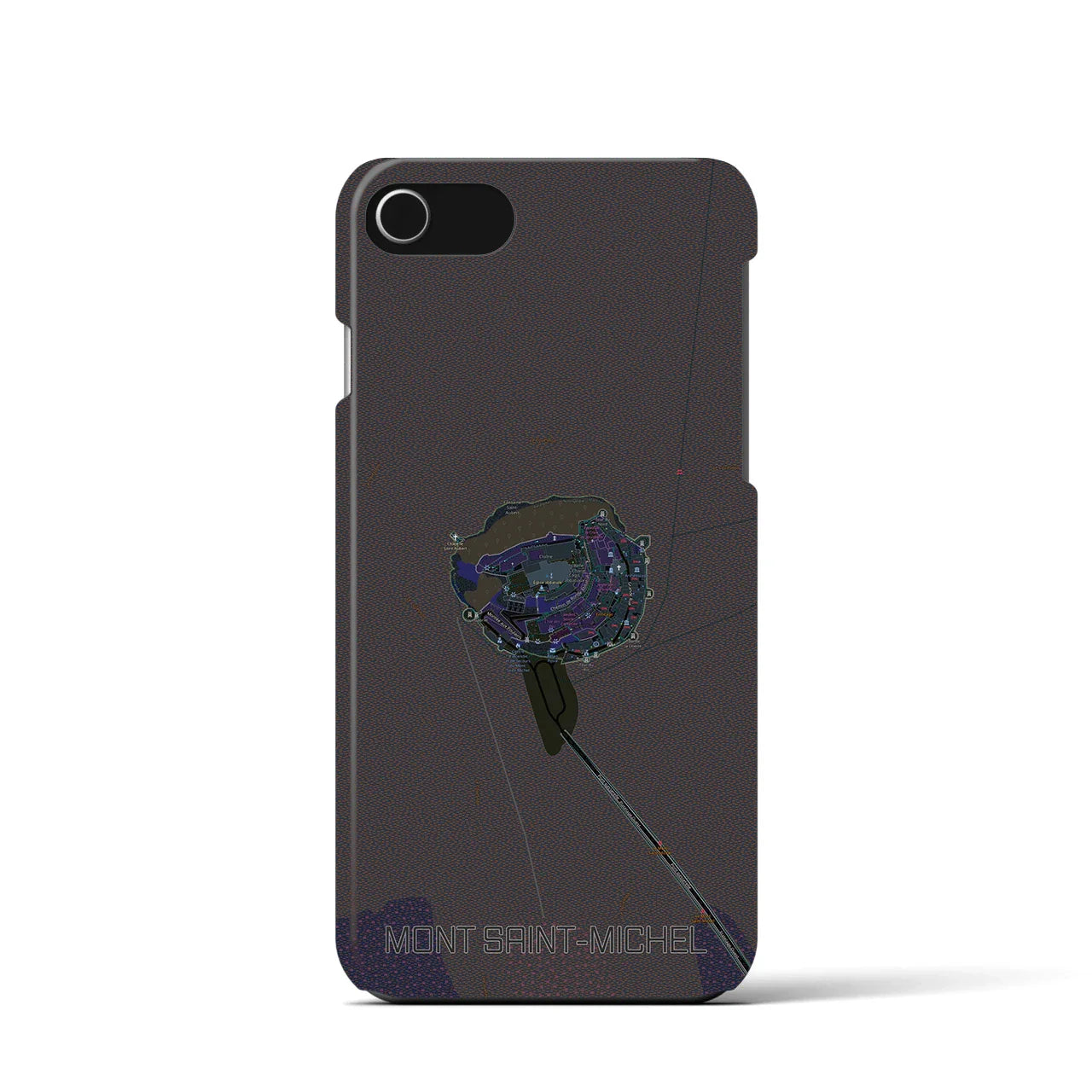 【モン・サン=ミシェル(フランス)】地図柄iPhoneケース(バックカバータイプ)