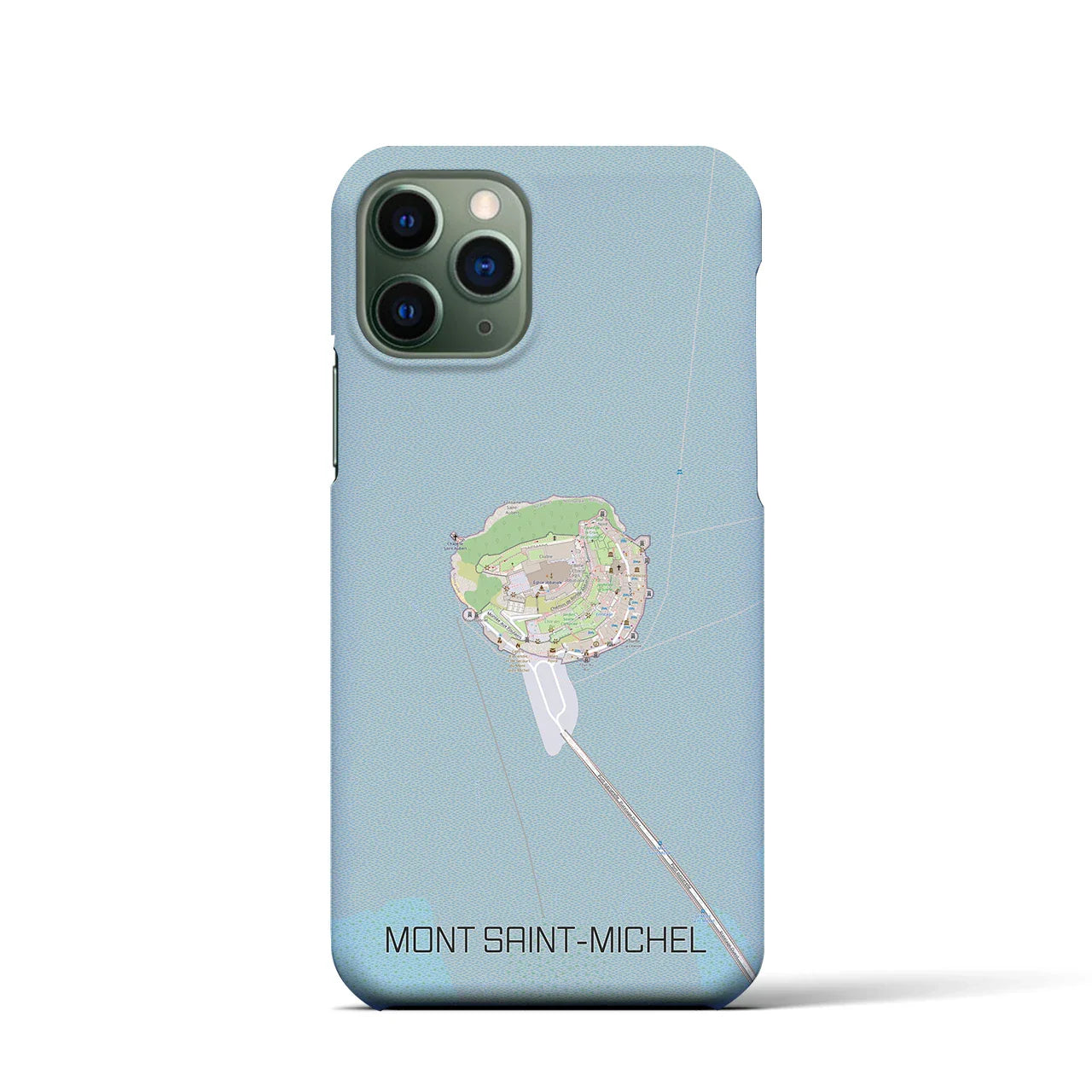 【モン・サン=ミシェル(フランス)】地図柄iPhoneケース(バックカバータイプ)
