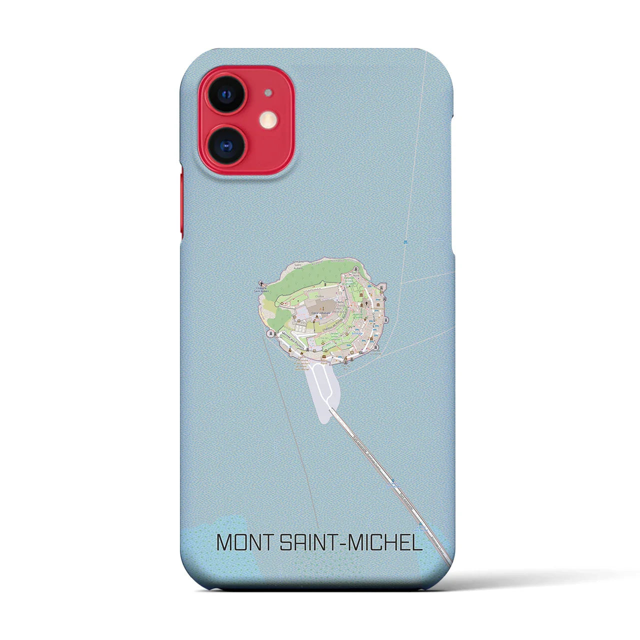 【モン・サン=ミシェル(フランス)】地図柄iPhoneケース(バックカバータイプ)